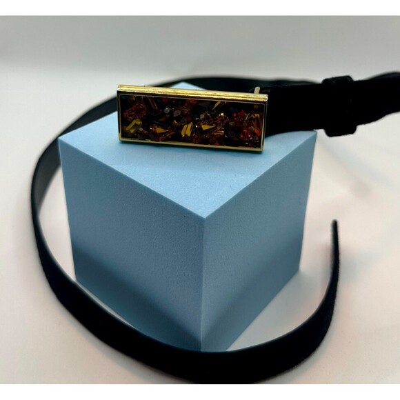 Extremely Rare suede Escada belt with crystal buckle - Picture 4 of 4